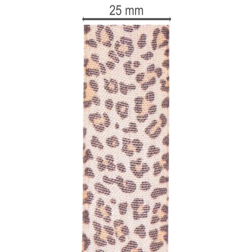 Fita para presentes com estampa animal de leopardo, 25 mm de largura, 18 m de comprimento. | Floristik24.pt