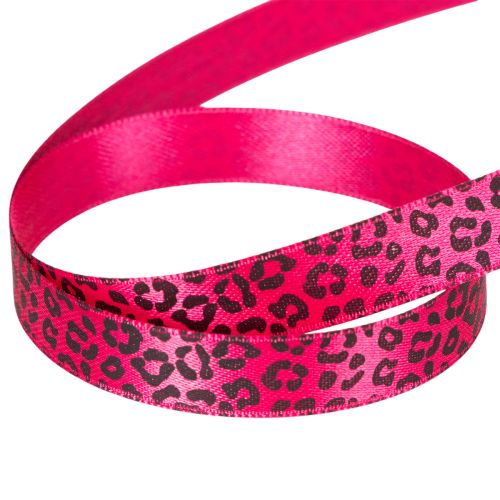 Fita decorativa com estampa de leopardo, rosa, 15 mm x 18 m | Floristik24.pt