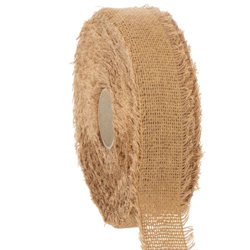 Fita decorativa de algodão, estilo rústico, com franjas, 40 mm, 30 m comprar | Floristik24.pt