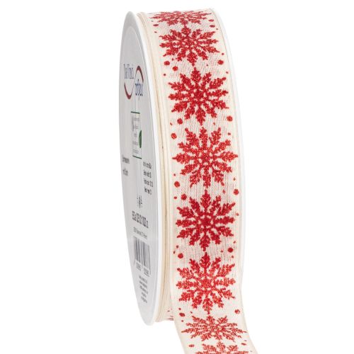 Fita decorativa com flocos de neve, para embrulho de presentes, inverno, 25 mm x 20 m