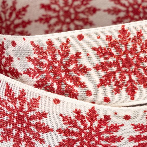Fita decorativa com flocos de neve, para embrulho de presentes, inverno, 25 mm x 20 m | Floristik24.pt