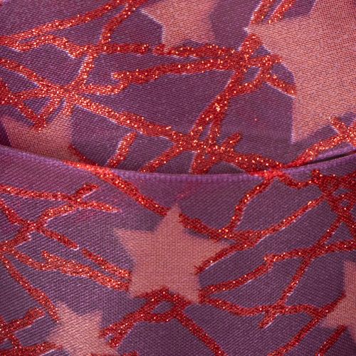 Fita decorativa brilhante com estampa de estrelas para decoração de Natal, 40 mm x 15 m | Floristik24.pt