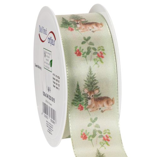 Fita decorativa com motivo de veado, floresta e flores, 40 mm x 15 m comprar | Floristik24.pt