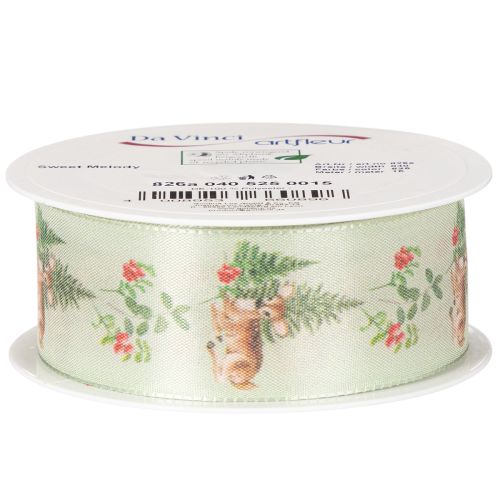 Fita decorativa com motivo de veado, floresta e flores, 40 mm x 15 m | Floristik24.pt