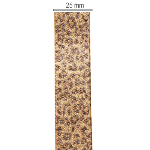 Fita de presente com estampa de leopardo para decoração criativa e arranjos florais, 25 mm x 20 m | Floristik24.pt