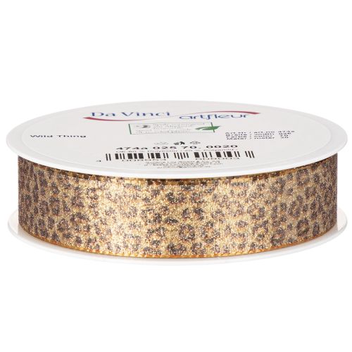Fita de presente com estampa de leopardo para decoração criativa e arranjos florais, 25 mm x 20 m | Floristik24.pt