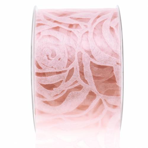 Floristik24 Rosas de fita Deco ampla rosa 63 mm 20 m