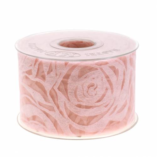 Floristik24 Rosas de fita Deco ampla rosa 63 mm 20 m