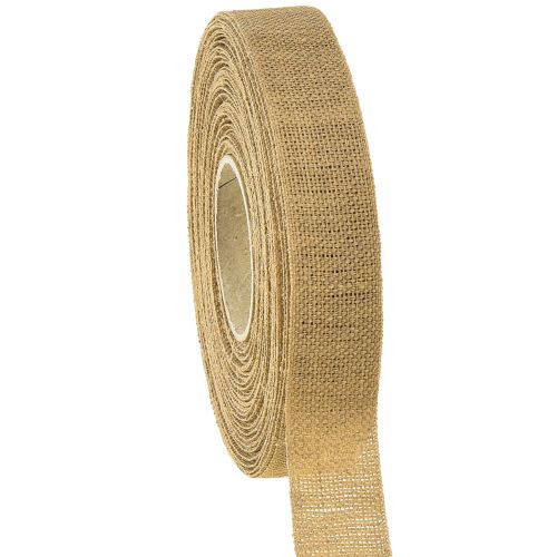 Itens Fita decorativa fita de linho marrom natural 25mm 20m