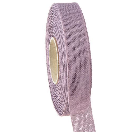 Floristik24 Fita decorativa fita de linho roxo natural 25mm 20m