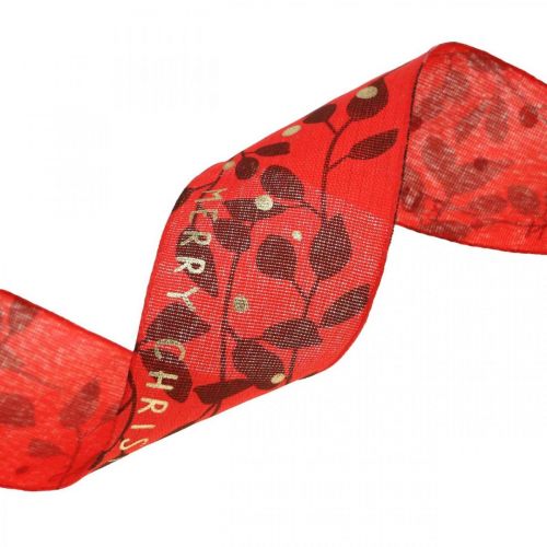 Itens Fita de natal com dizer vermelho 40mm 20m