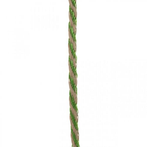 Floristik24 Deco ribbon linho verde, natural 4mm fita de presente fita decorativa 20m