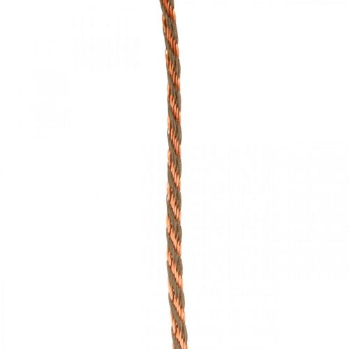Cordão, fita decorativa, cordão para bijuterias Cobre-cores naturais L20m Ø4cm