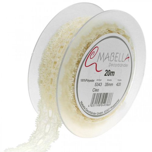 Itens Fita de Renda Decoração de Casamento Romântico Creme Branco W35mm L20m