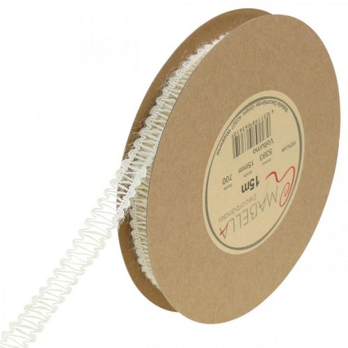 Itens Juta de fita deco, fita de presente natural creme branco 15mm 15m