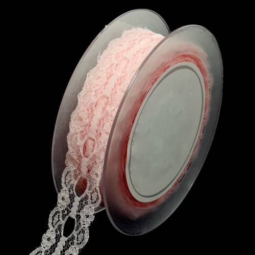 Floristik24 Fita de renda rosa 30 mm fita deco decoração de casamento de renda 20 m