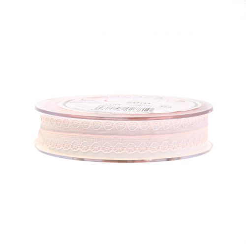 Floristik24 Fita de renda rosa vintage 20mm 20m