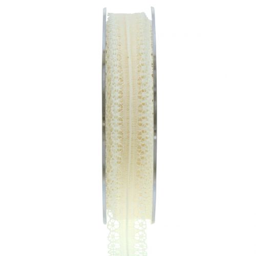 Floristik24 Fita de renda creme vintage 20mm 20m