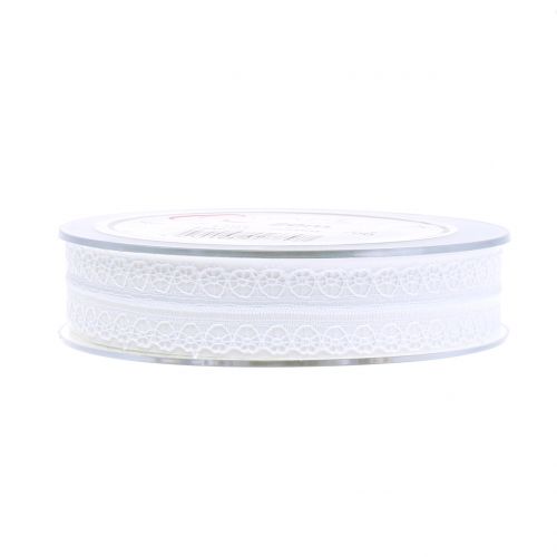 Floristik24 Fita de renda vintage branca 20 mm 20 m