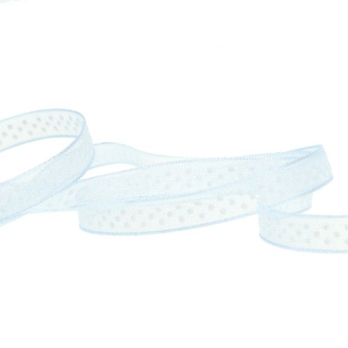 Floristik24 Fita decorativa com pontos azuis 7mm L20m