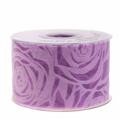 Floristik24 Fita decorativa rosas largas roxas 63mm 20m