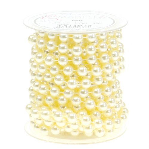 Floristik24 Creme de fita pérola 10mm 6m