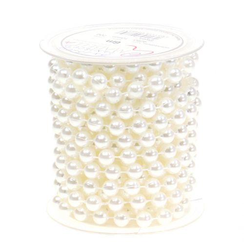 Floristik24 Cordão pérola branco 10mm 6m