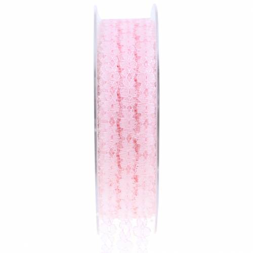 Itens Fita de renda rosa 20mm 20m