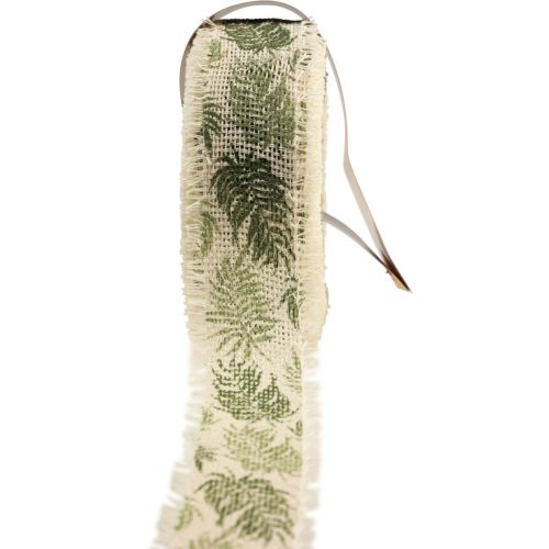 Floristik24 Fita decorativa fita de algodão floresta tropical verde 30mm 15m