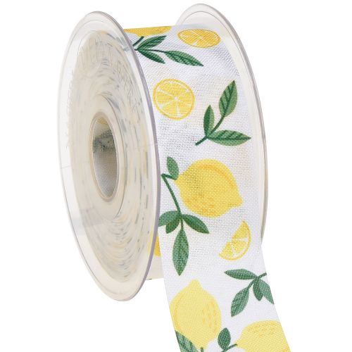 Floristik24 Fita para presente fita decorativa limão decoração verão W40mm L20m