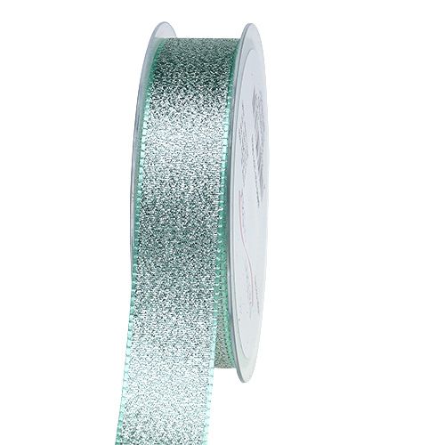Floristik24 Fita para decorar verde menta 25mm 20m