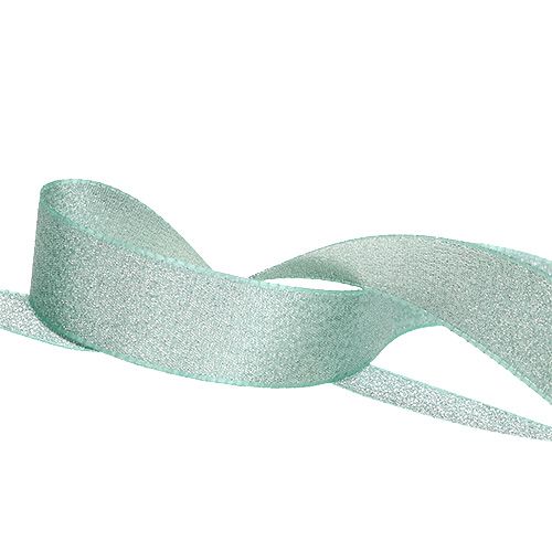 Floristik24 Fita para decorar verde menta 25mm 20m