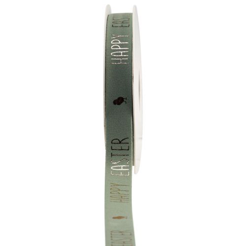Floristik24 Fita de veludo Fita decorativa de Feliz Páscoa Menta 15mm 5m