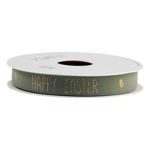 Floristik24 Fita de veludo Fita decorativa de Feliz Páscoa Menta 15mm 5m