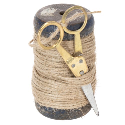 Floristik24 Carretel de fita de juta com tesoura, Ø5cm A8cm, 2 unidades