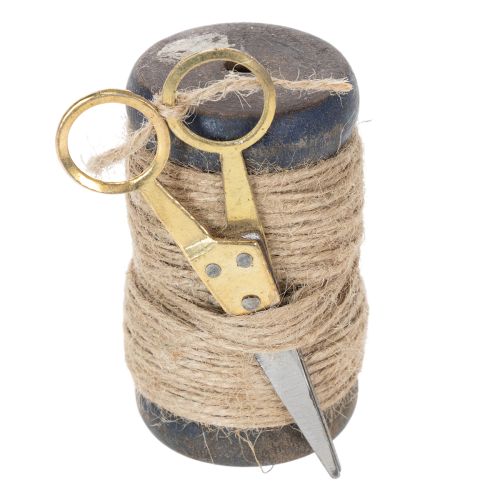 Itens Carretel de fita de juta com tesoura, Ø5cm A8cm, 2 unidades