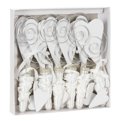 Itens Suporte de banco com tubo e coração, 18 cm, 6 peças