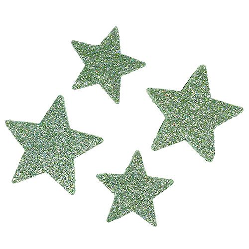 Floristik24 Estrelas artesanais verde-menta 4-5cm 40pcs