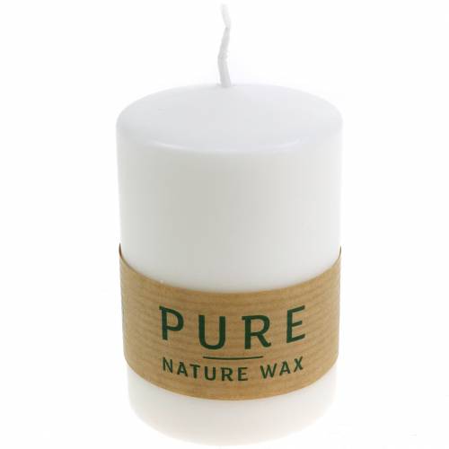 Itens PURE Nature Safe Candle vela pilar estearina, cera de colza 90/60mm 1 peça branca