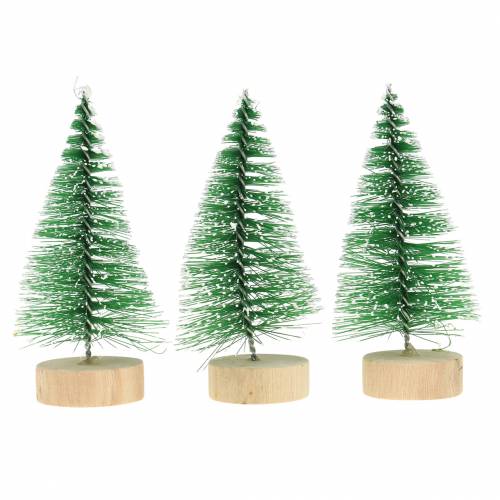 Floristik24 Árvore de Natal decorativa com neve verde 10 cm 6 unidades