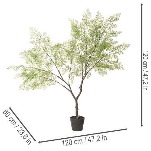 Árvore artificial com folhas delicadas, 120 cm | Floristik24.pt