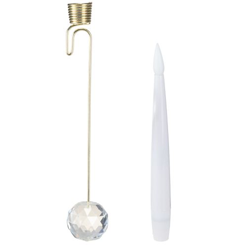 Itens Velas de árvore LED velas de bastão com luz amarela cristal 31cm 10 peças