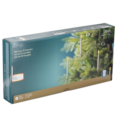 Itens Velas de árvore LED velas de bastão com luz amarela cristal 31cm 10 peças