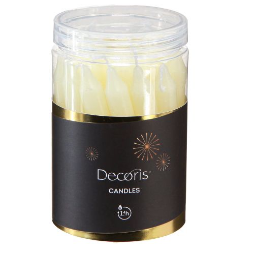 Itens Velas de árvore velas em bastão Ø13mm velas amarelas Alt.10cm 22 unidades
