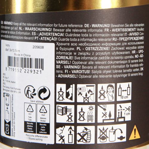 Itens Velas de árvore velas em bastão Ø13mm velas amarelas Alt.10cm 22 unidades