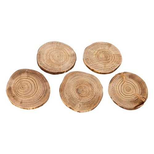 Fatias redondas de madeira natural para decoração e artesanato, 6 cm, 300 g | Floristik24.pt