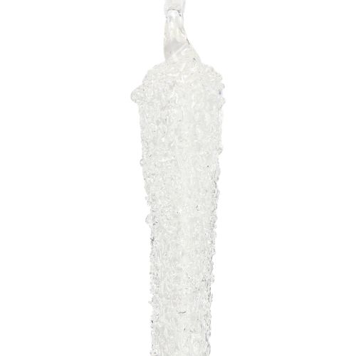 Itens Decoração de árvore de Natal em vidro com pingente de gelo para pendurar 19 cm 3 peças