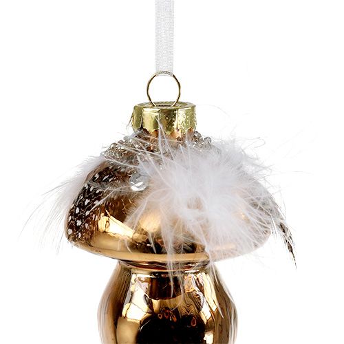 Floristik24 Decoração de árvore de vidro cogumelo marrom 8cm 3 unidades