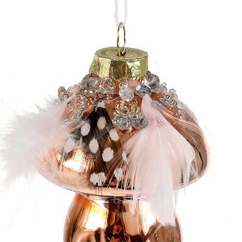 Floristik24 Decorações para árvores de vidro cogumelo cobre 8cm 3 unidades