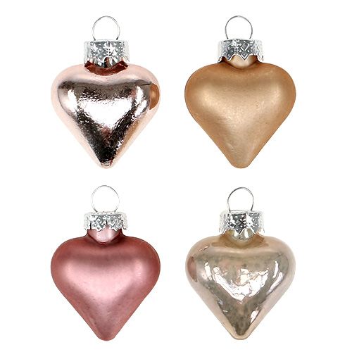 Floristik24 Decorações para árvores com corações mix rosa 3 cm 24 unidades